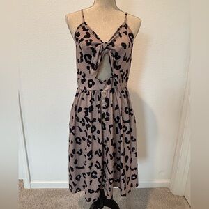Elegant Animal Print Midi Dress